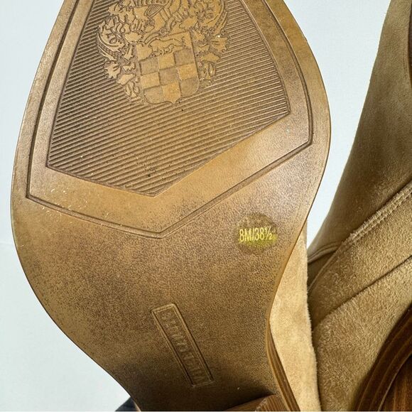 Vince Camuto Women's Gradina Stacked Chunky Heel Bootie Tan Ankle Boots Size 8 - Picture 10 of 12